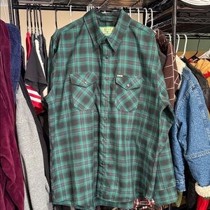 DIXXON Green and Black Plaid Men's Shirt